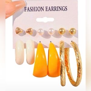 Trendy 6-Pair Earring Set for Women – Elegant, Bold &‎ Everyday Styles